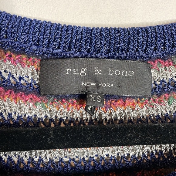Rag & Bone | Women’s Colorful Open Knit Wool Blend Sweater Size XS - Picture 4 of 6